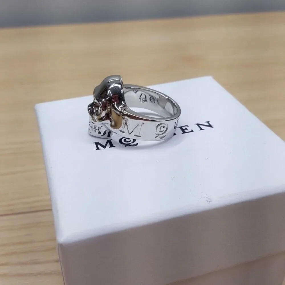ALEXANDER MCQUEEN Jewelry Mens Size 9 / 19 Ring Silver Skull